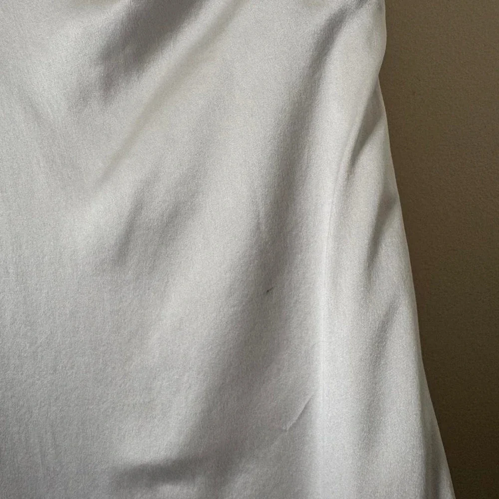 Banana Republic NWT (as is) Silk Dress Silver Size 6 one shoulder maxi formal